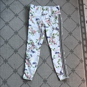 Athleta Contender Blossom 7/8 Crop Leggings with Black Stripes